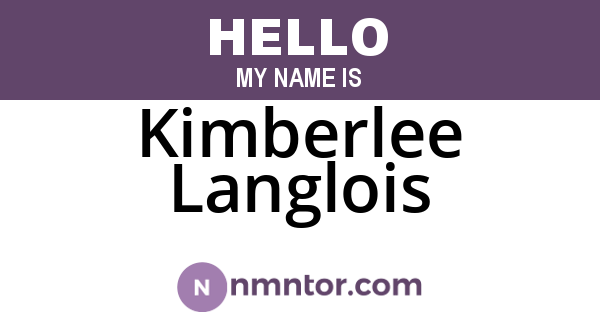 Kimberlee Langlois