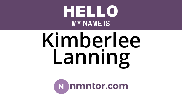 Kimberlee Lanning