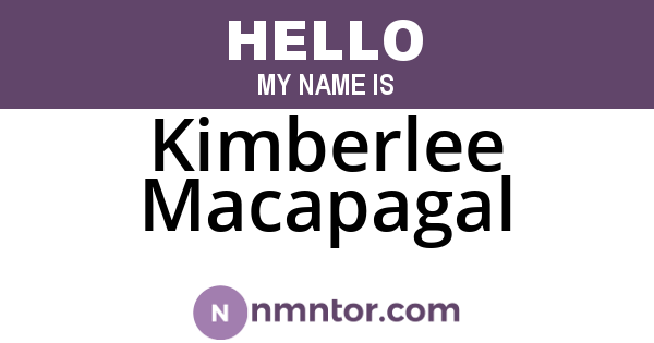 Kimberlee Macapagal