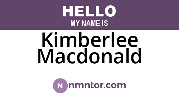 Kimberlee Macdonald