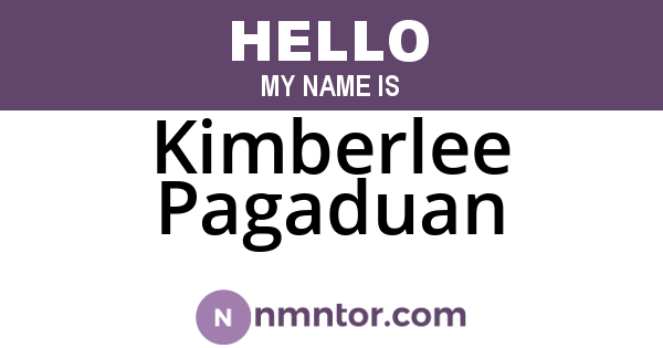 Kimberlee Pagaduan
