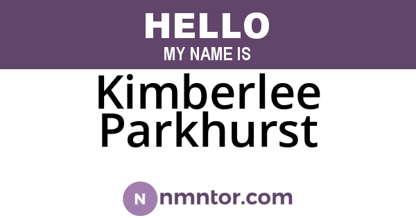 Kimberlee Parkhurst