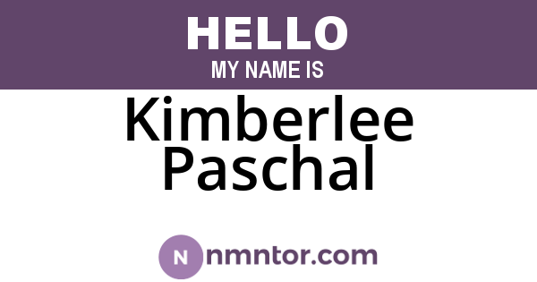 Kimberlee Paschal