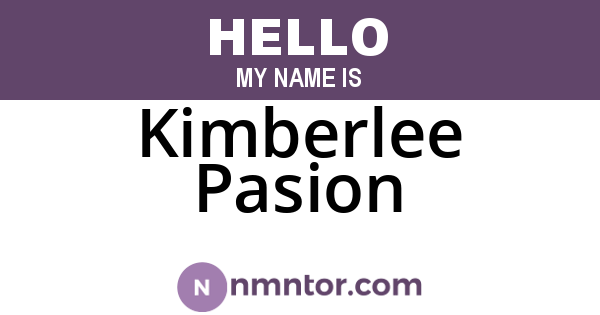 Kimberlee Pasion