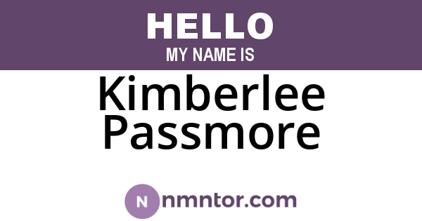 Kimberlee Passmore