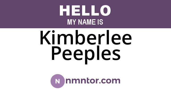 Kimberlee Peeples