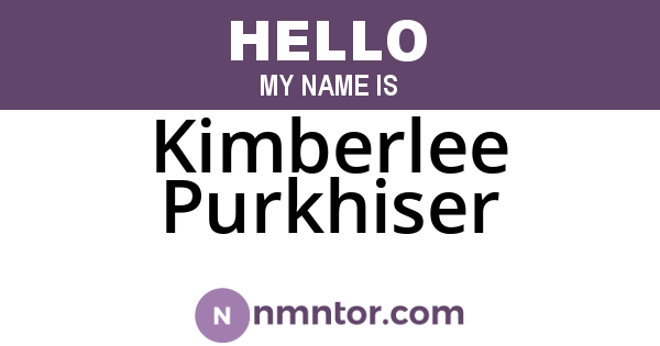 Kimberlee Purkhiser