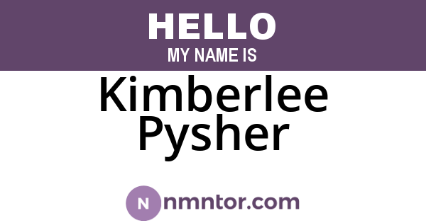 Kimberlee Pysher