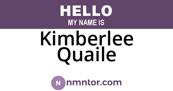 Kimberlee Quaile