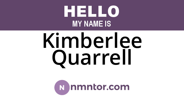 Kimberlee Quarrell