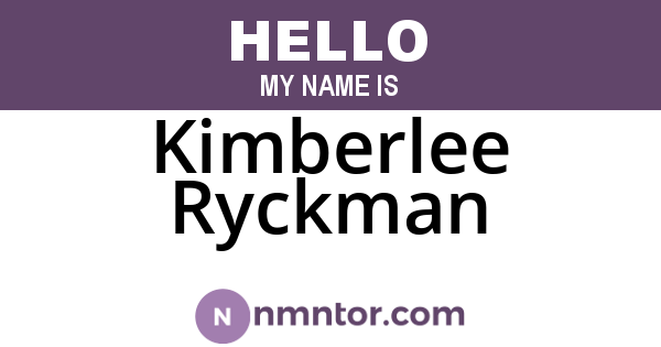 Kimberlee Ryckman