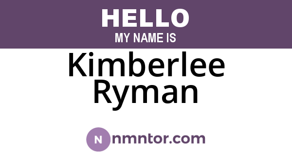 Kimberlee Ryman