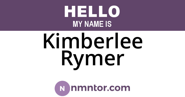 Kimberlee Rymer