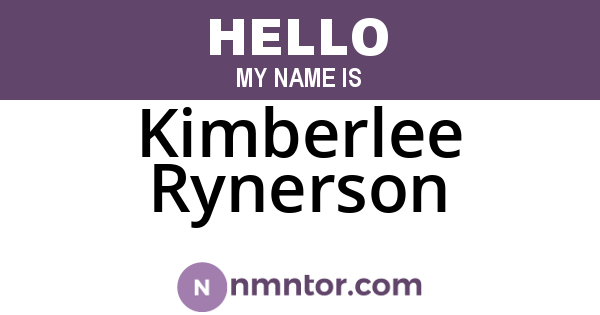 Kimberlee Rynerson
