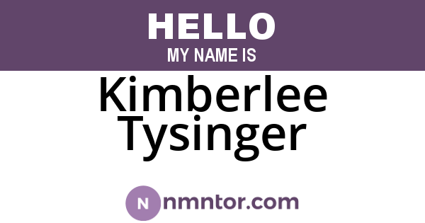 Kimberlee Tysinger