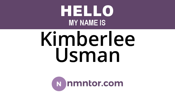 Kimberlee Usman