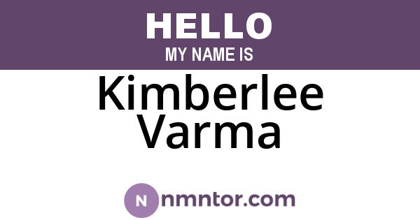 Kimberlee Varma