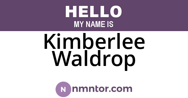 Kimberlee Waldrop