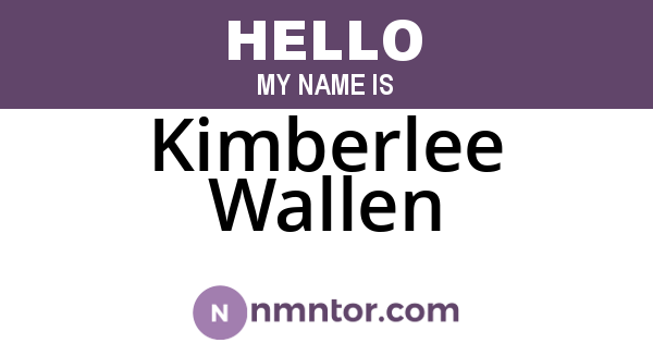 Kimberlee Wallen