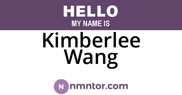 Kimberlee Wang