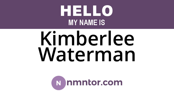 Kimberlee Waterman
