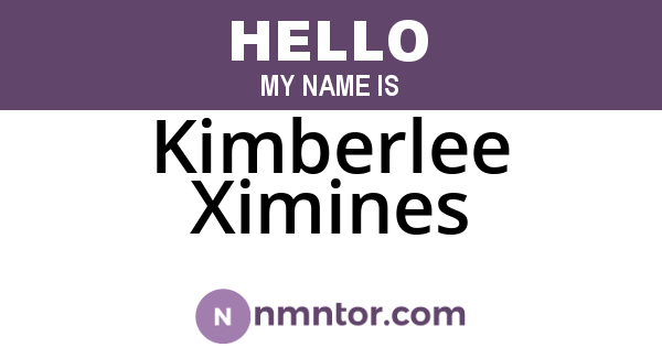 Kimberlee Ximines