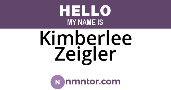 Kimberlee Zeigler