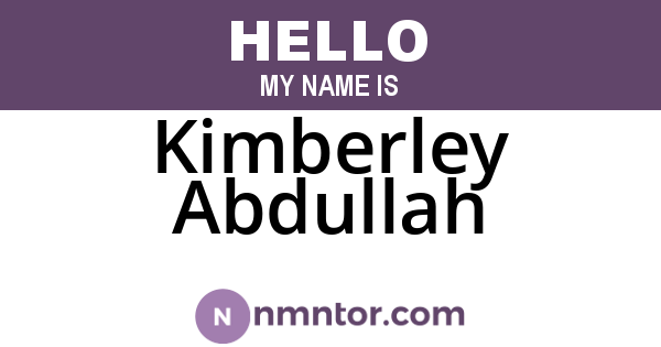 Kimberley Abdullah