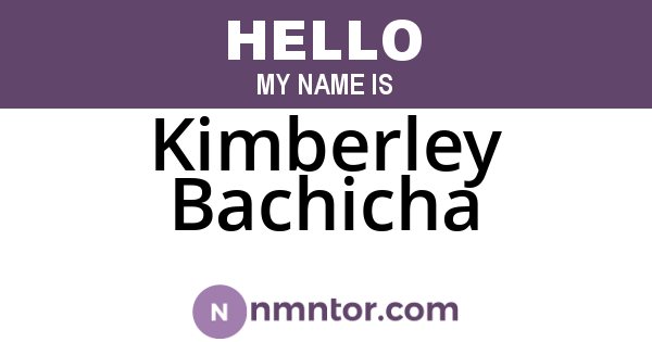 Kimberley Bachicha
