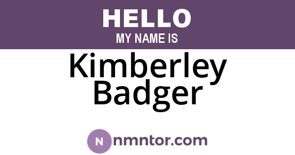 Kimberley Badger