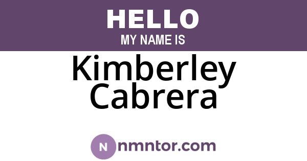 Kimberley Cabrera