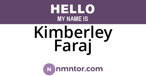 Kimberley Faraj