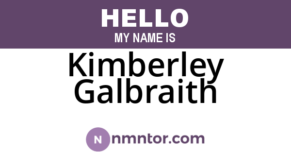 Kimberley Galbraith