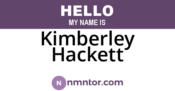 Kimberley Hackett