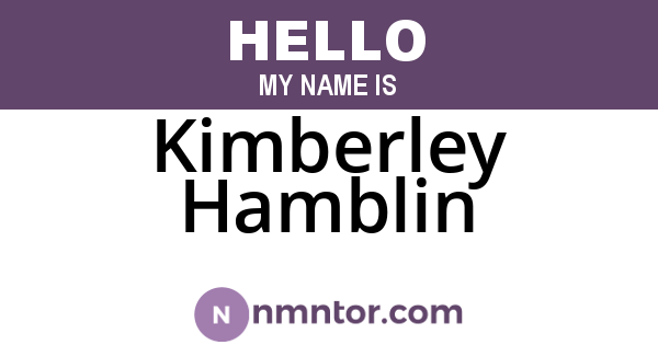 Kimberley Hamblin