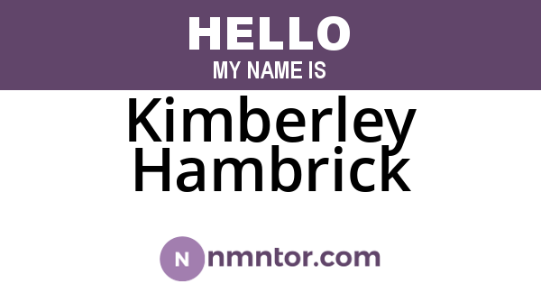 Kimberley Hambrick