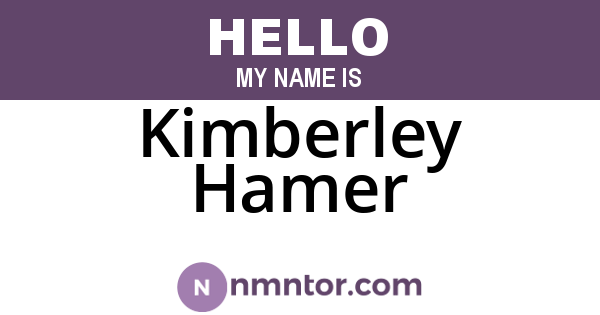 Kimberley Hamer