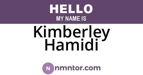 Kimberley Hamidi