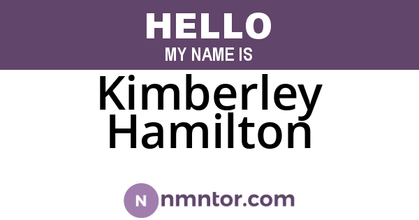 Kimberley Hamilton