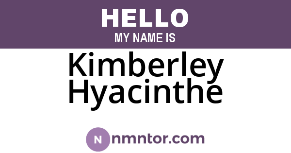 Kimberley Hyacinthe