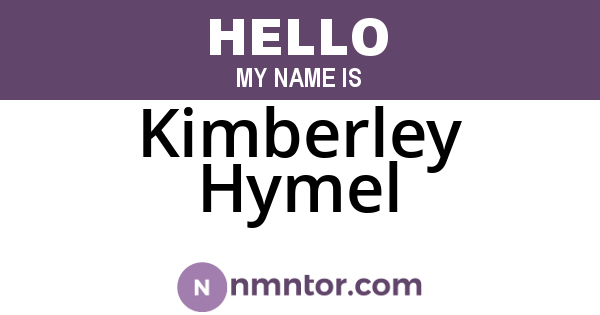 Kimberley Hymel