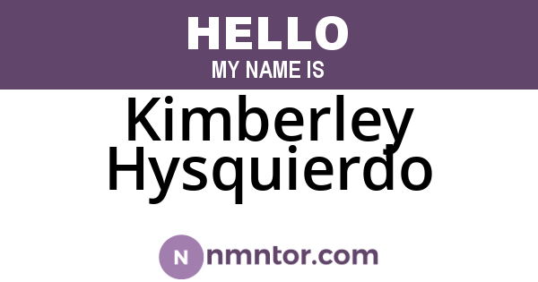 Kimberley Hysquierdo