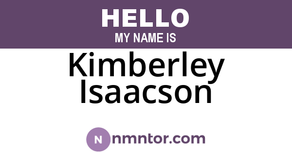 Kimberley Isaacson