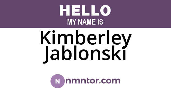 Kimberley Jablonski