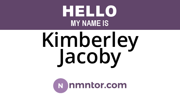 Kimberley Jacoby