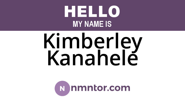 Kimberley Kanahele