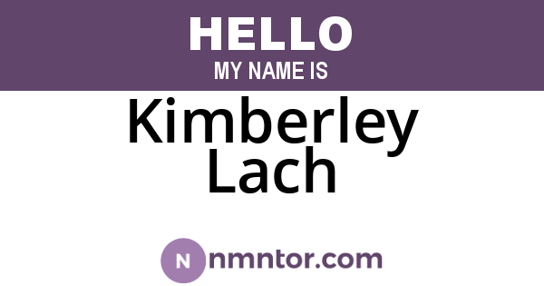 Kimberley Lach