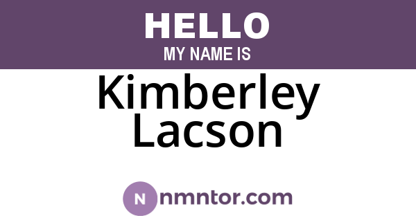 Kimberley Lacson