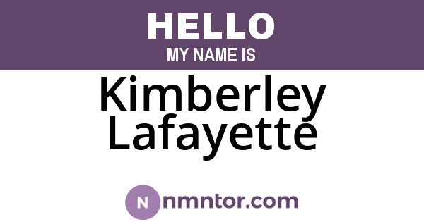 Kimberley Lafayette