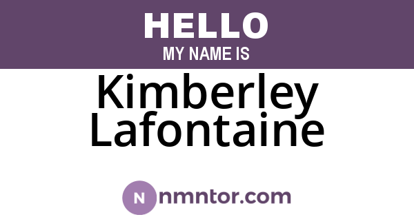 Kimberley Lafontaine